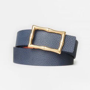 J.McLaughlin Women's Leather Belt Size Small Navy Blue New without tags